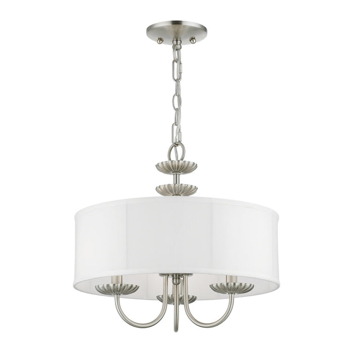 Livex Lighting 42983-91 Three Light Pendant, Brushed Nickel