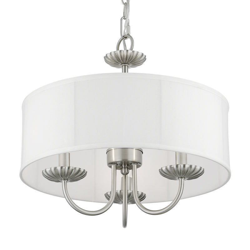 Livex Lighting 42983-91 Three Light Pendant, Brushed Nickel