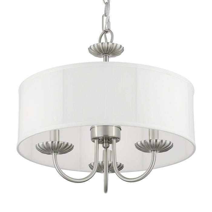 Livex Lighting 42983-91 Three Light Pendant, Brushed Nickel