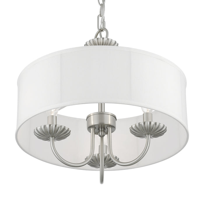 Livex Lighting 42983-91 Three Light Pendant, Brushed Nickel