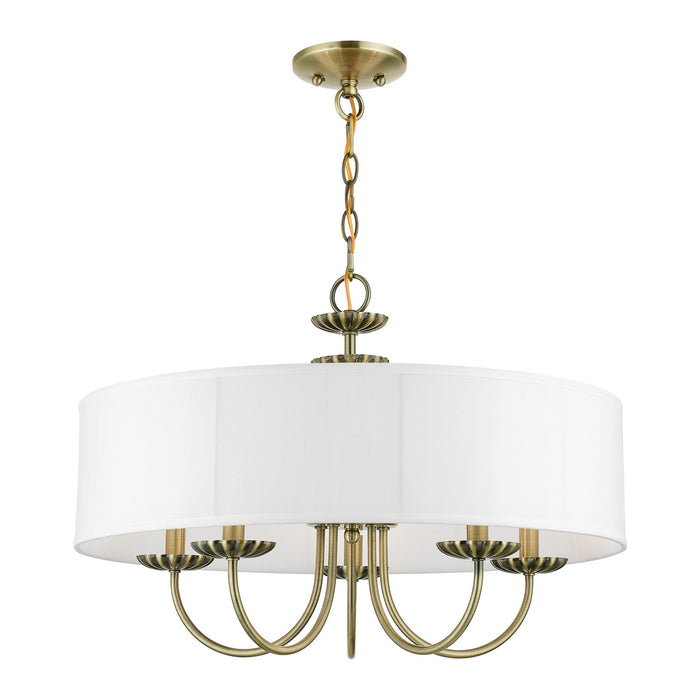 Livex Lighting 42985-01 Five Light Pendant, Antique Brass
