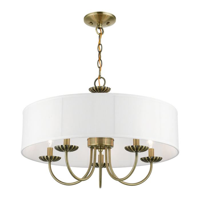 Livex Lighting 42985-01 Five Light Pendant, Antique Brass