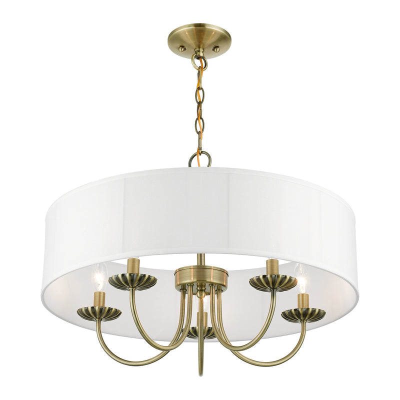 Livex Lighting 42985-01 Five Light Pendant, Antique Brass