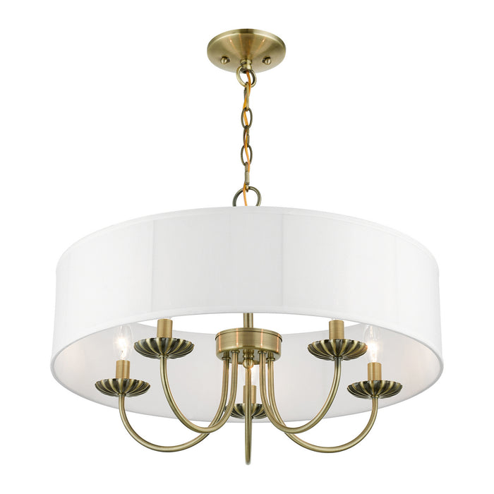 Livex Lighting 42985-01 Five Light Pendant, Antique Brass