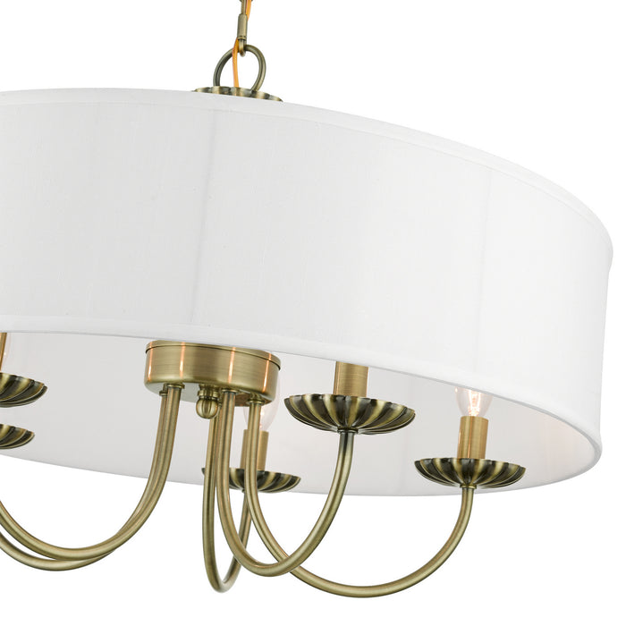 Livex Lighting 42985-01 Five Light Pendant, Antique Brass