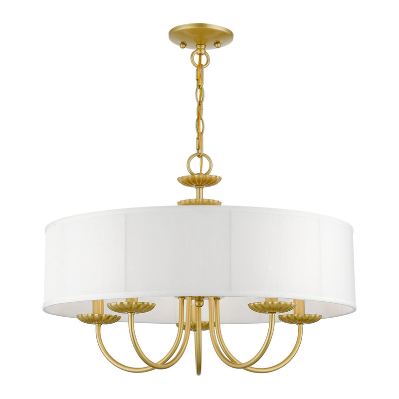 Livex Lighting 42985-33 Five Light Pendant, Soft Gold