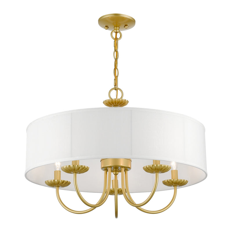 Livex Lighting 42985-33 Five Light Pendant, Soft Gold