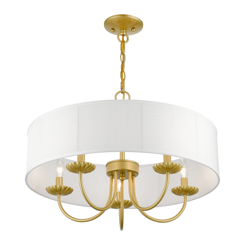 Livex Lighting 42985-33 Five Light Pendant, Soft Gold