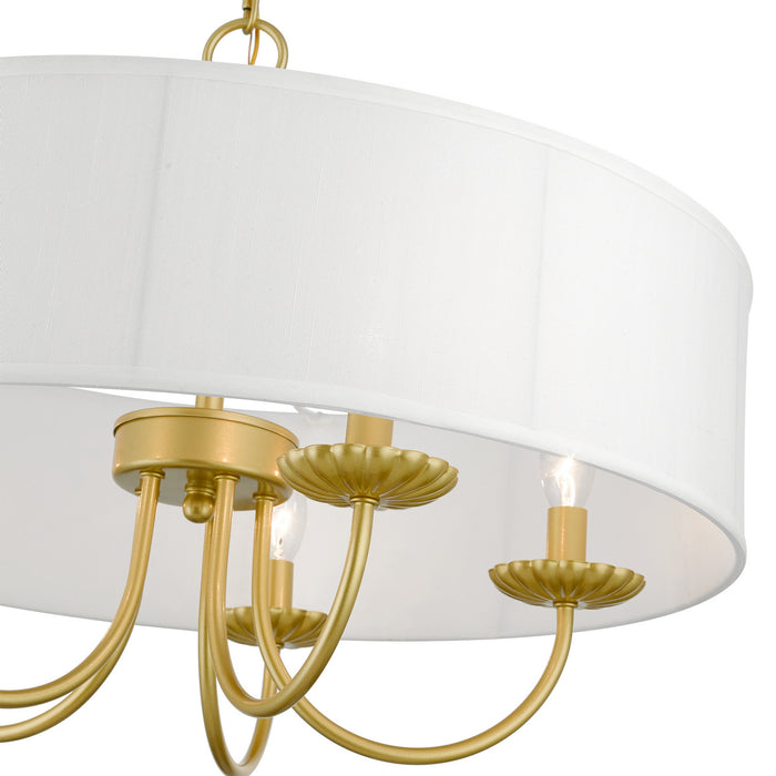 Livex Lighting 42985-33 Five Light Pendant, Soft Gold