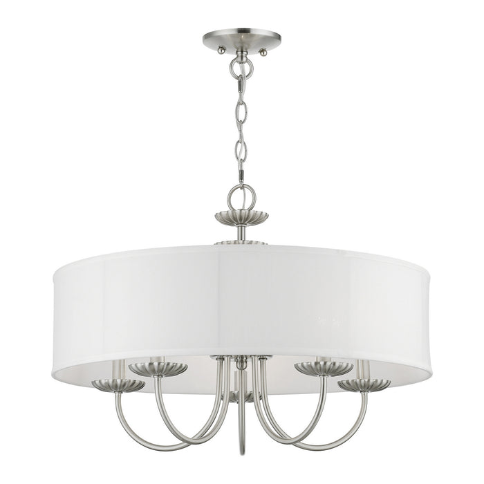 Livex Lighting 42985-91 Five Light Pendant, Brushed Nickel