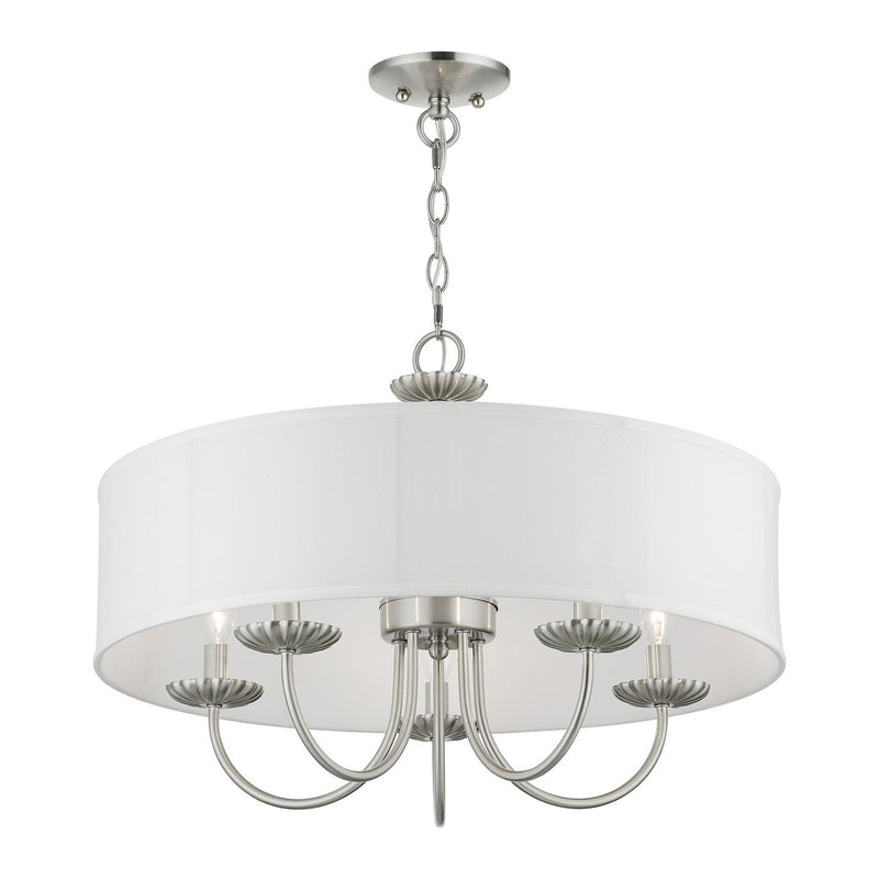 Livex Lighting 42985-91 Five Light Pendant, Brushed Nickel