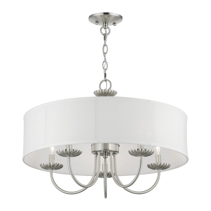 Livex Lighting 42985-91 Five Light Pendant, Brushed Nickel