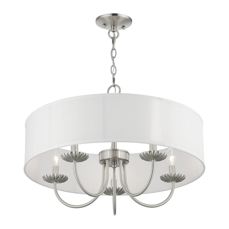 Livex Lighting 42985-91 Five Light Pendant, Brushed Nickel