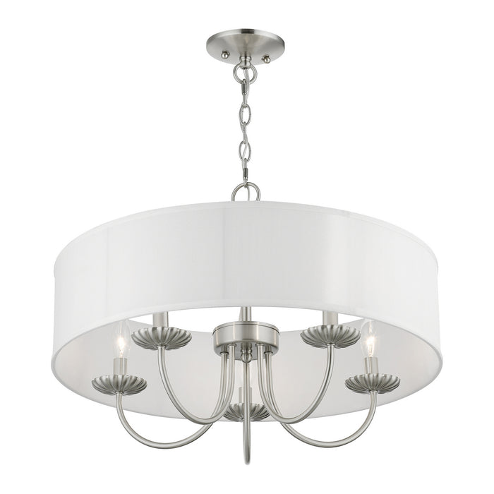 Livex Lighting 42985-91 Five Light Pendant, Brushed Nickel