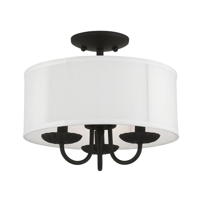 Livex Lighting 42987-04 Three Light Semi-Flush Mount, Black