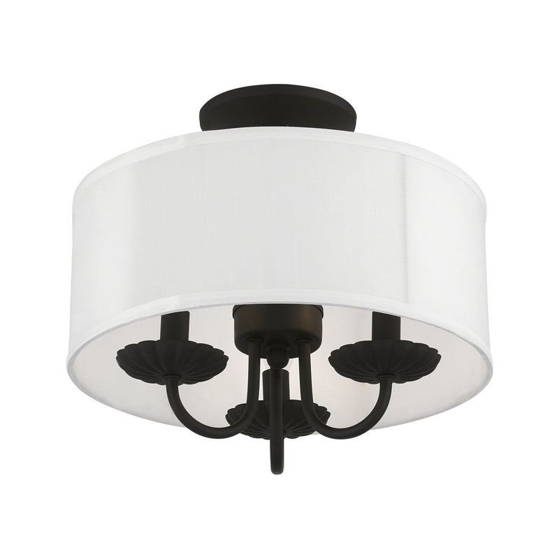 Livex Lighting 42987-04 Three Light Semi-Flush Mount, Black
