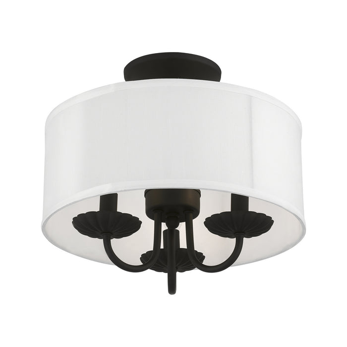 Livex Lighting 42987-04 Three Light Semi-Flush Mount, Black