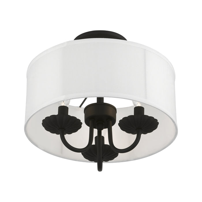 Livex Lighting 42987-04 Three Light Semi-Flush Mount, Black
