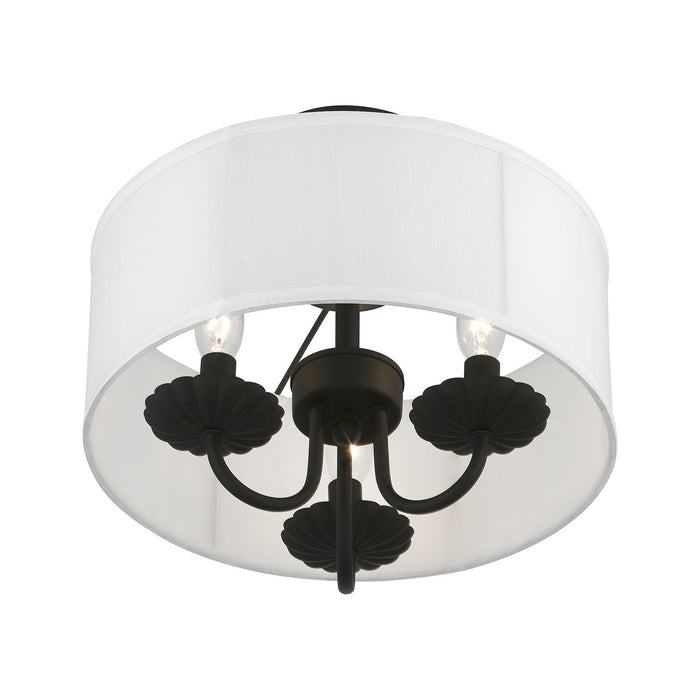 Livex Lighting 42987-04 Three Light Semi-Flush Mount, Black