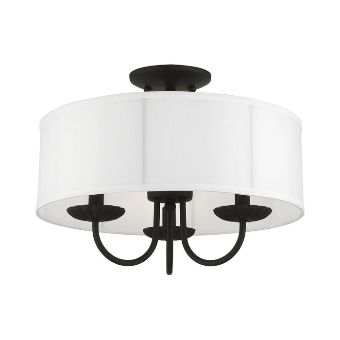 Livex Lighting 42989-04 Three Light Semi-Flush Mount, Black