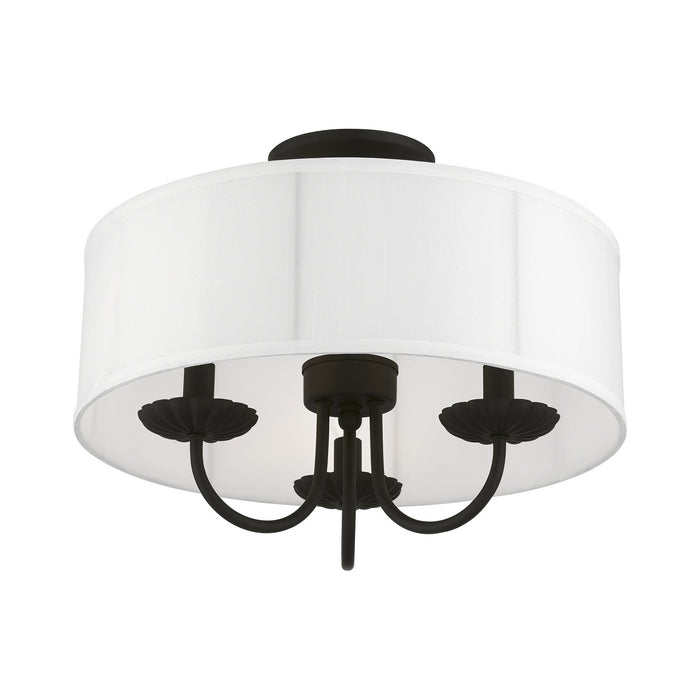Livex Lighting 42989-04 Three Light Semi-Flush Mount, Black