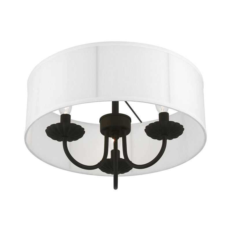 Livex Lighting 42989-04 Three Light Semi-Flush Mount, Black