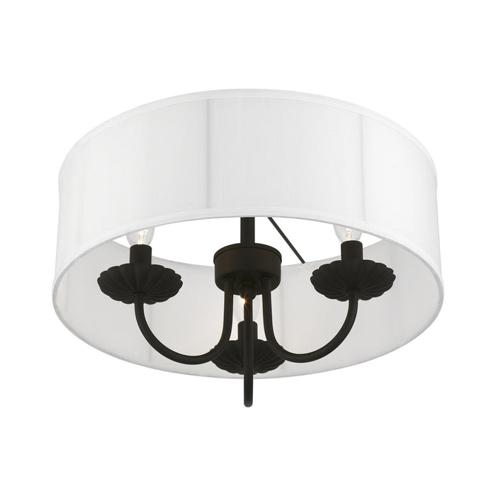 Livex Lighting 42989-04 Three Light Semi-Flush Mount, Black