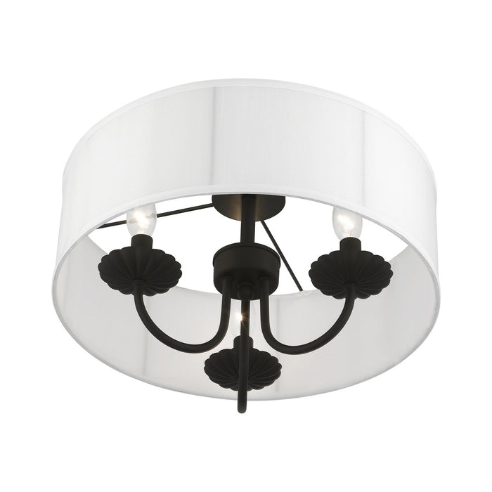 Livex Lighting 42989-04 Three Light Semi-Flush Mount, Black