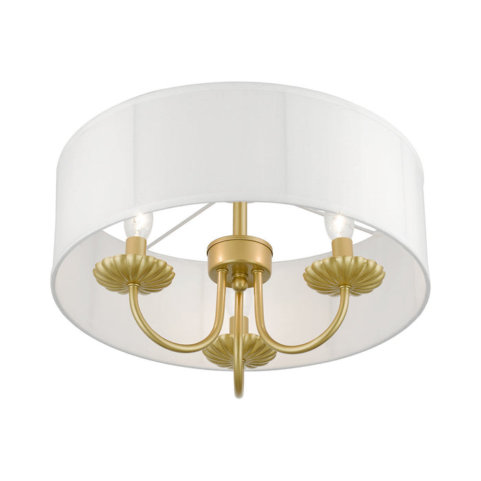Livex Lighting 42989-33 Three Light Semi-Flush Mount, Soft Gold