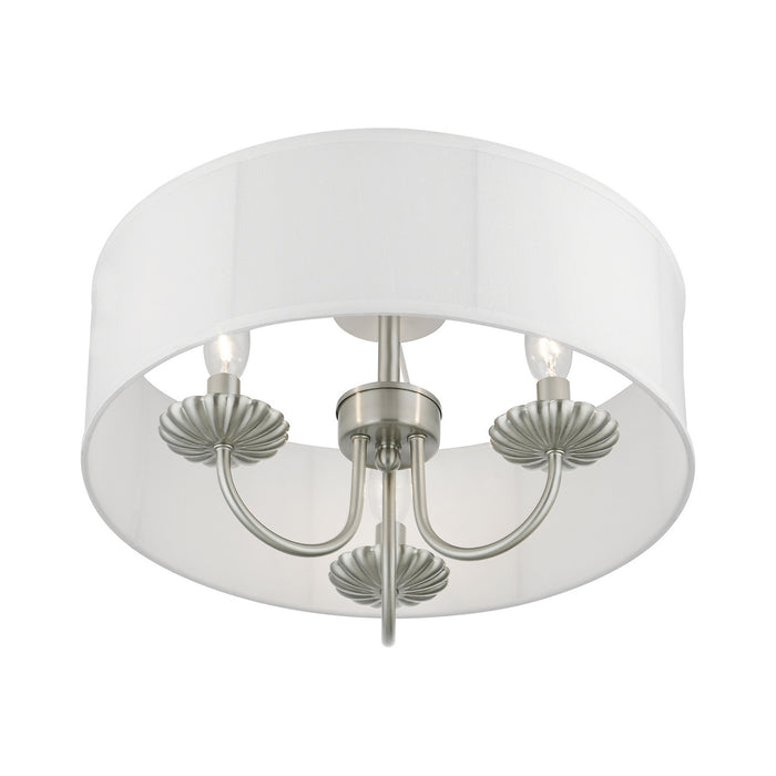 Livex Lighting 42989-91 Three Light Semi-Flush Mount, Brushed Nickel