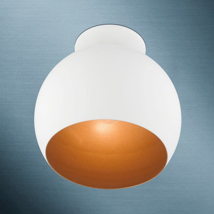 Livex Lighting 43390-03 One Light Semi-Flush Mount, White w/ Brushed Nickels