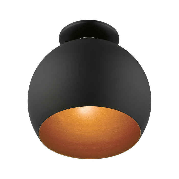 Livex Lighting 43390-04 One Light Semi-Flush Mount, Black w/ Brushed Nickels