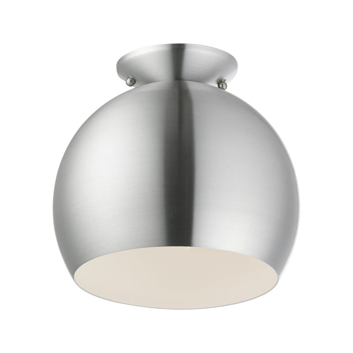 Livex Lighting 43390-66 One Light Semi-Flush Mount, Brushed Aluminum
