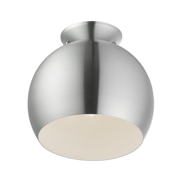 Livex Lighting 43390-66 One Light Semi-Flush Mount, Brushed Aluminum
