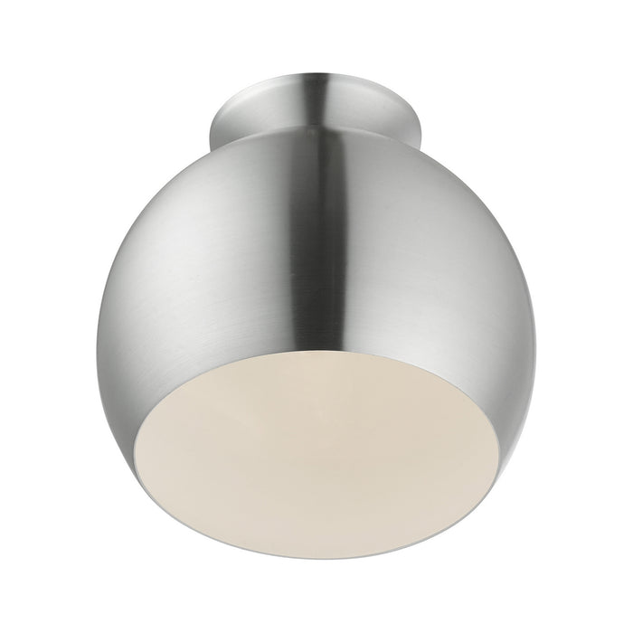 Livex Lighting 43390-66 One Light Semi-Flush Mount, Brushed Aluminum