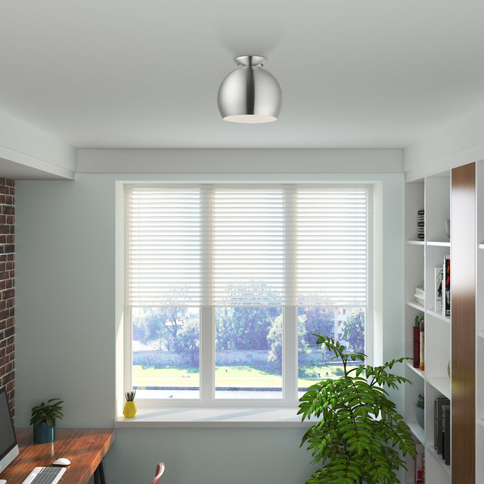 Livex Lighting 43390-66 One Light Semi-Flush Mount, Brushed Aluminum