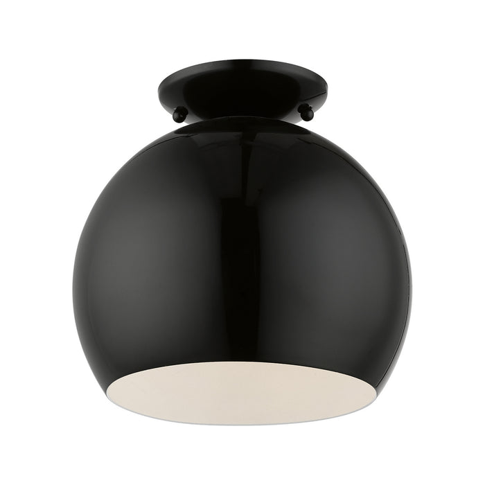 Livex Lighting 43390-68 One Light Semi-Flush Mount, Shiny Black