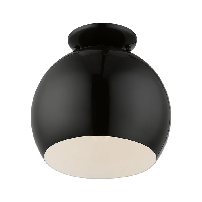 Livex Lighting 43390-68 One Light Semi-Flush Mount, Shiny Black