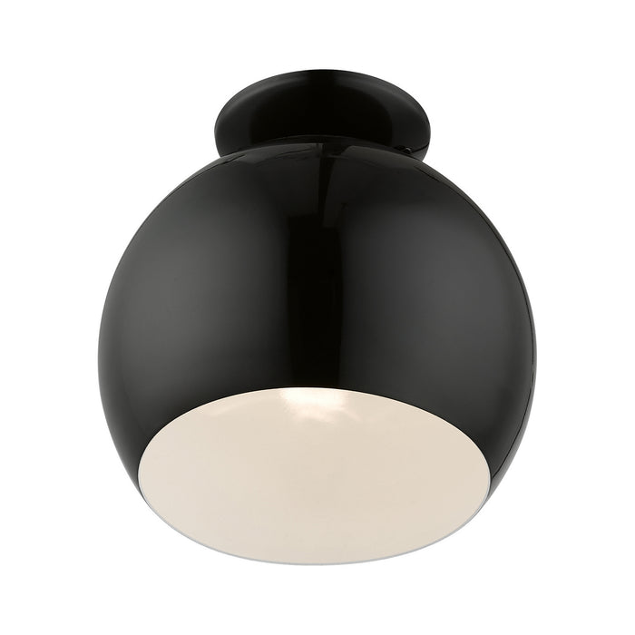 Livex Lighting 43390-68 One Light Semi-Flush Mount, Shiny Black