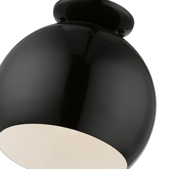 Livex Lighting 43390-68 One Light Semi-Flush Mount, Shiny Black