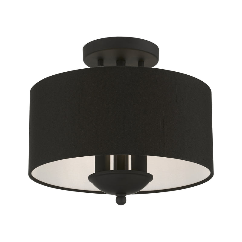 Livex Lighting 43441-04 Three Light Semi-Flush Mount, Black
