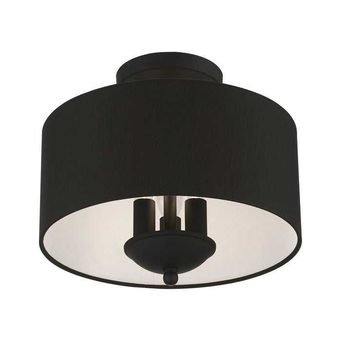Livex Lighting 43441-04 Three Light Semi-Flush Mount, Black