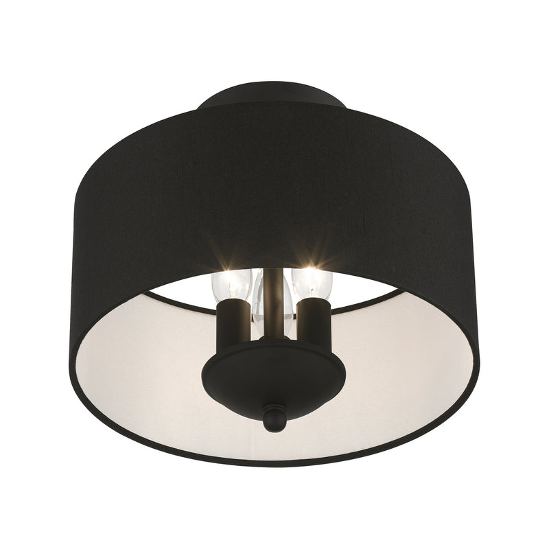 Livex Lighting 43441-04 Three Light Semi-Flush Mount, Black