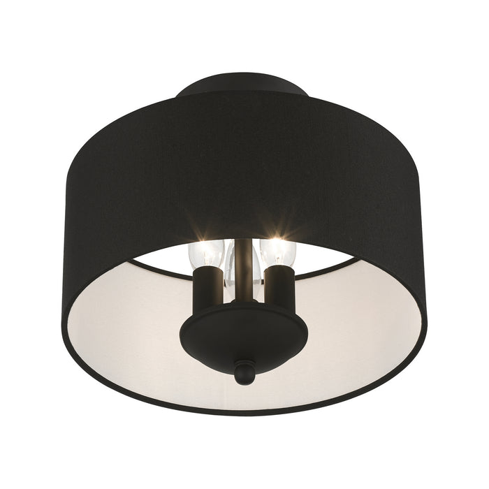 Livex Lighting 43441-04 Three Light Semi-Flush Mount, Black