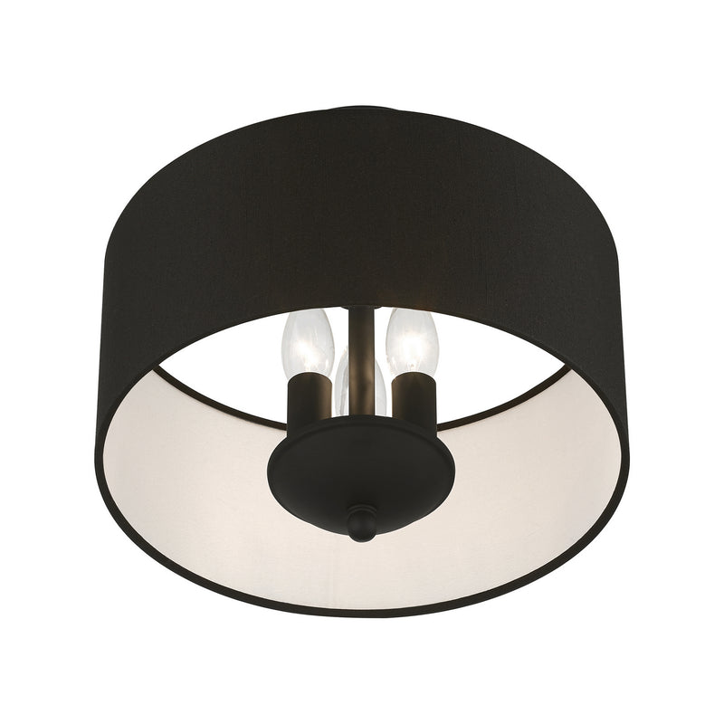 Livex Lighting 43441-04 Three Light Semi-Flush Mount, Black