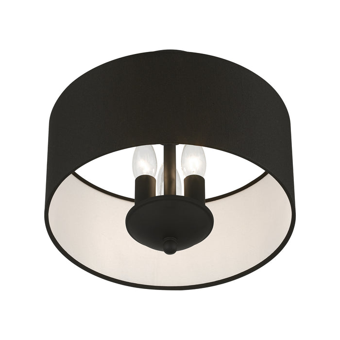 Livex Lighting 43441-04 Three Light Semi-Flush Mount, Black