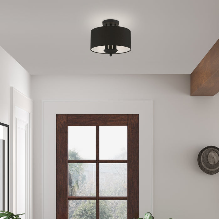 Livex Lighting 43441-04 Three Light Semi-Flush Mount, Black