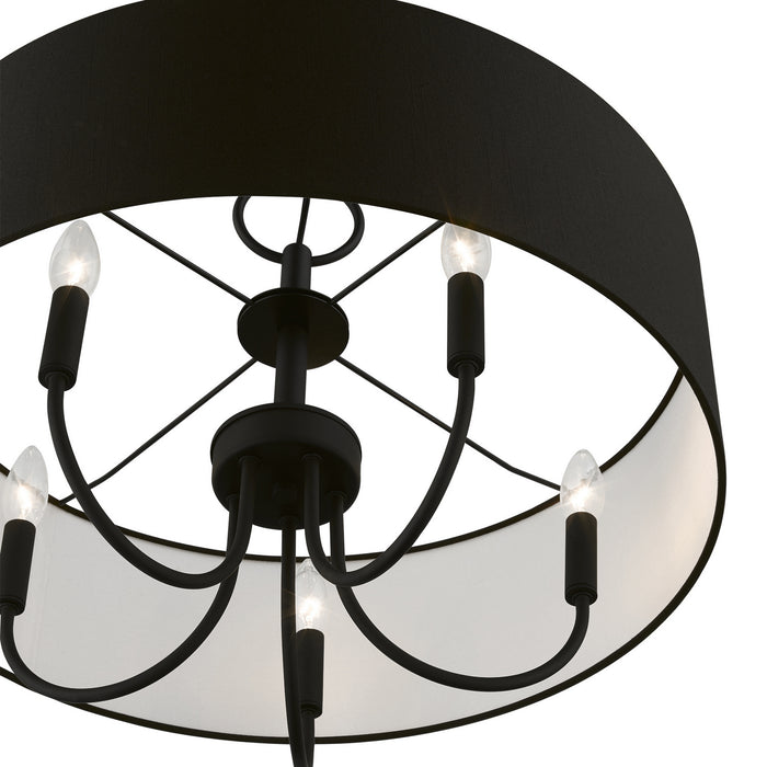 Livex Lighting 43445-04 Five Light Pendant, Black