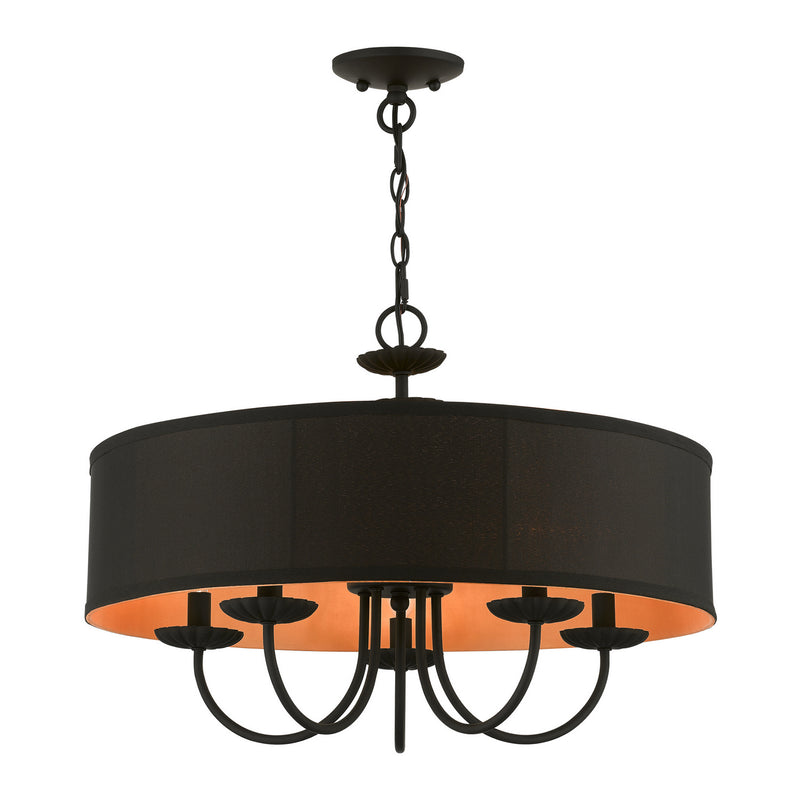 Livex Lighting 45125-04 Five Light Pendant, Black