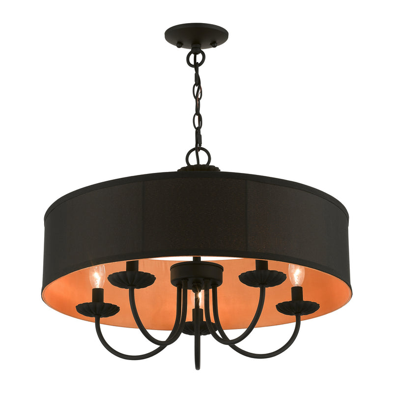 Livex Lighting 45125-04 Five Light Pendant, Black